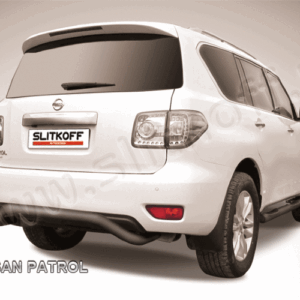 Защита заднего бампера d76 "скоба" черная Nissan Patrol (2010-2014)