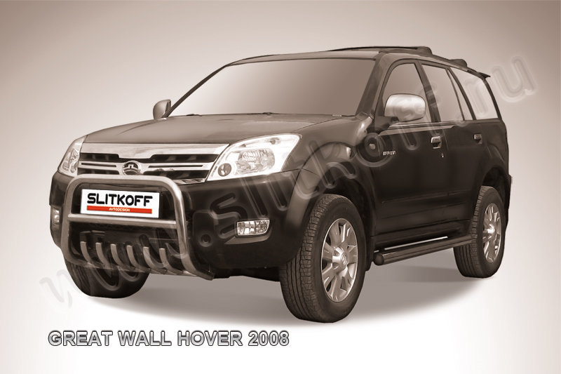 Кенгурятник низкий d57 с защитой картера Great Wall Hover 2008