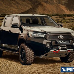 БАМПЕР СИЛОВОЙ АЛЮМИНИЕВЫЙ RIVAL ПЕРЕДНИЙ (ЧЕРНЫЙ, БЕЗ ПТФ) ДЛЯ TOYOTA HILUX REVO (2021+)
