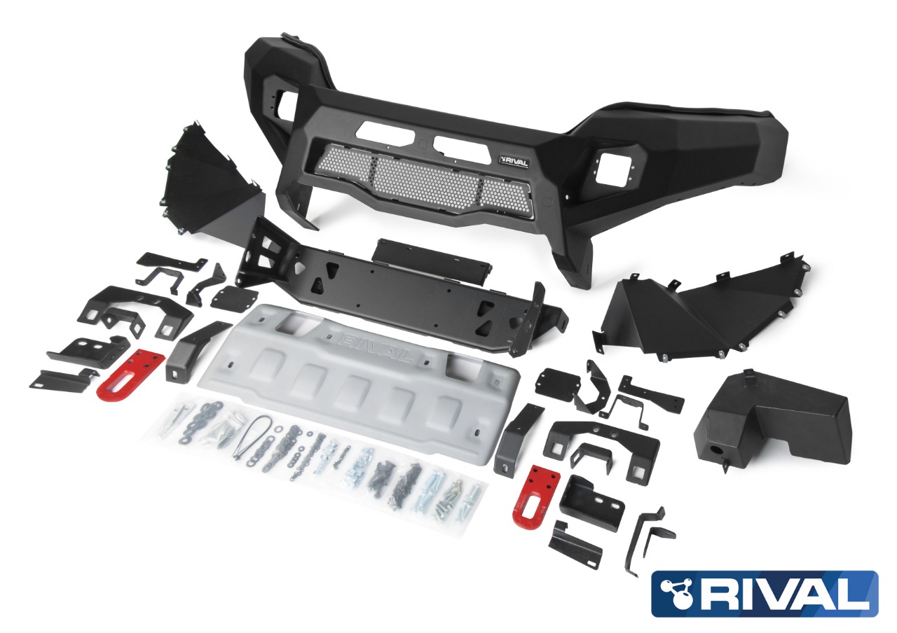 RIVAL Алюминиевый бампер, передний, для MITSUBISHI L200 (2019-) (BLACK) (NO LED) + FITTINGS — изображение 2