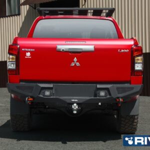 RIVAL Алюминиевый бампер, задний, для MITSUBISHI L200 (2019-) (не для AdBlue ) (БЕЗ СВЕТА) (черный)