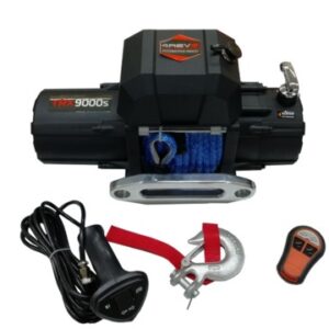 Лебедка автомобильная 4REVO TRX-9000 12V с узким барабаном (синтетический трос)