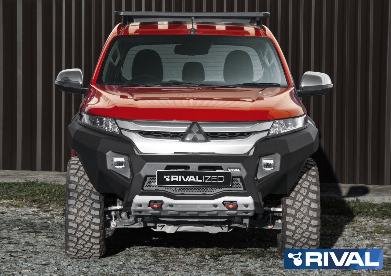 RIVAL Алюминиевый бампер, передний, для MITSUBISHI L200 (2019-) (BLACK) (NO LED) + FITTINGS