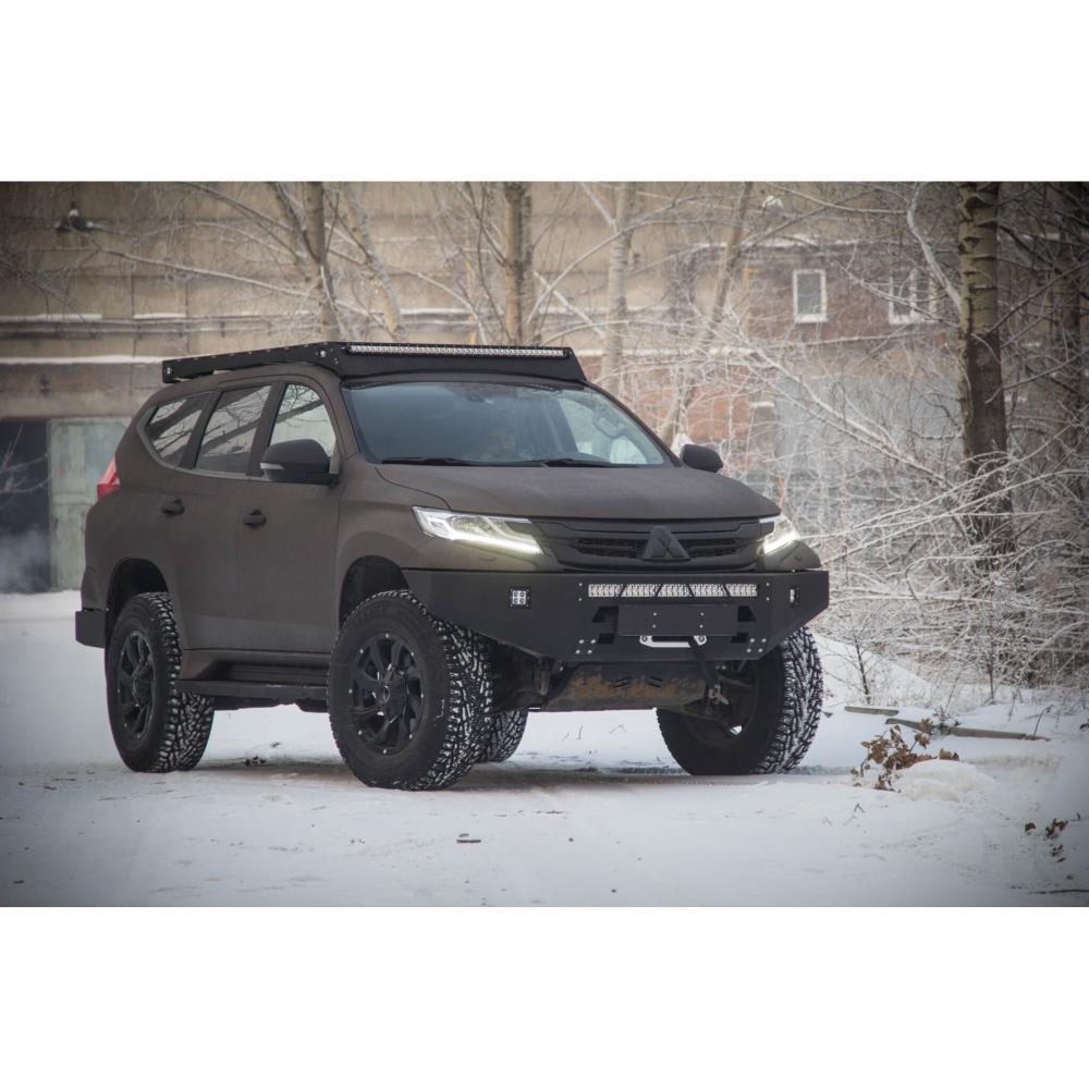 Багажник экспедиционный STC Mitsubishi Pajero Sport 2016+ ШТОРКА дальний и рабочий свет — изображение 3