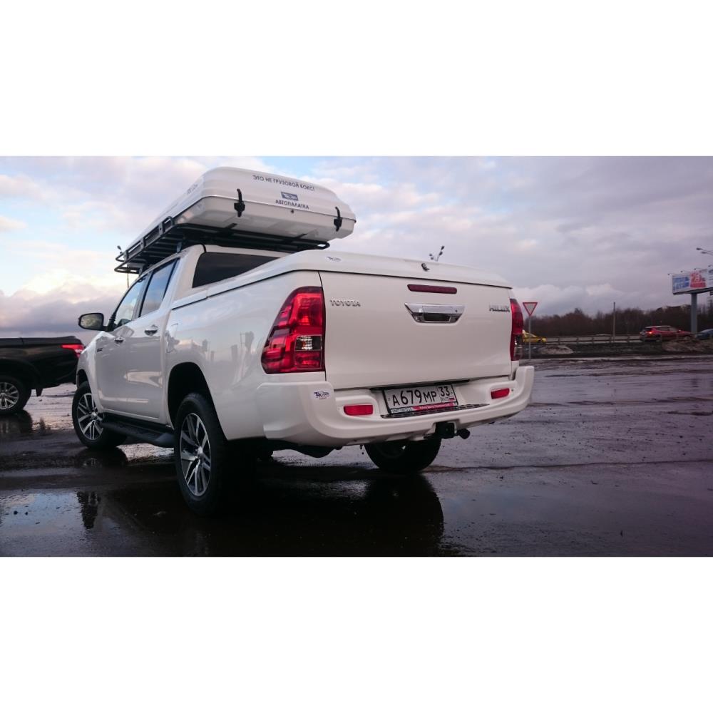 Бампер АВС-Дизайн задний с квадратом под дополнительное оборудование Toyota Hilux 2015- (под покраску) — изображение 2
