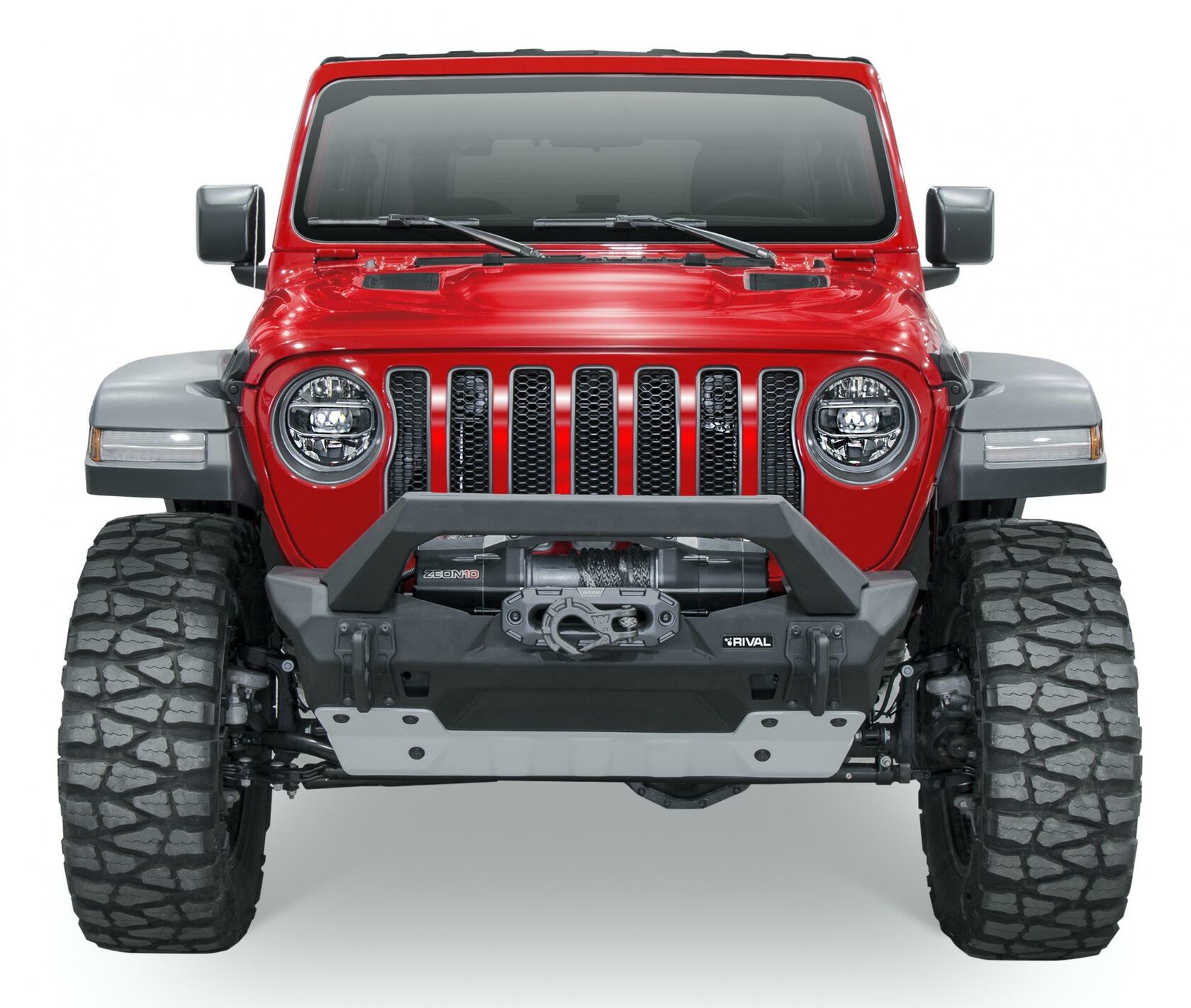 RIVAL ALUMINUM FRONT STUBBY BUMPER FOR JEEP WRANGLER (JL, JK, JT - except Mojave) — изображение 4