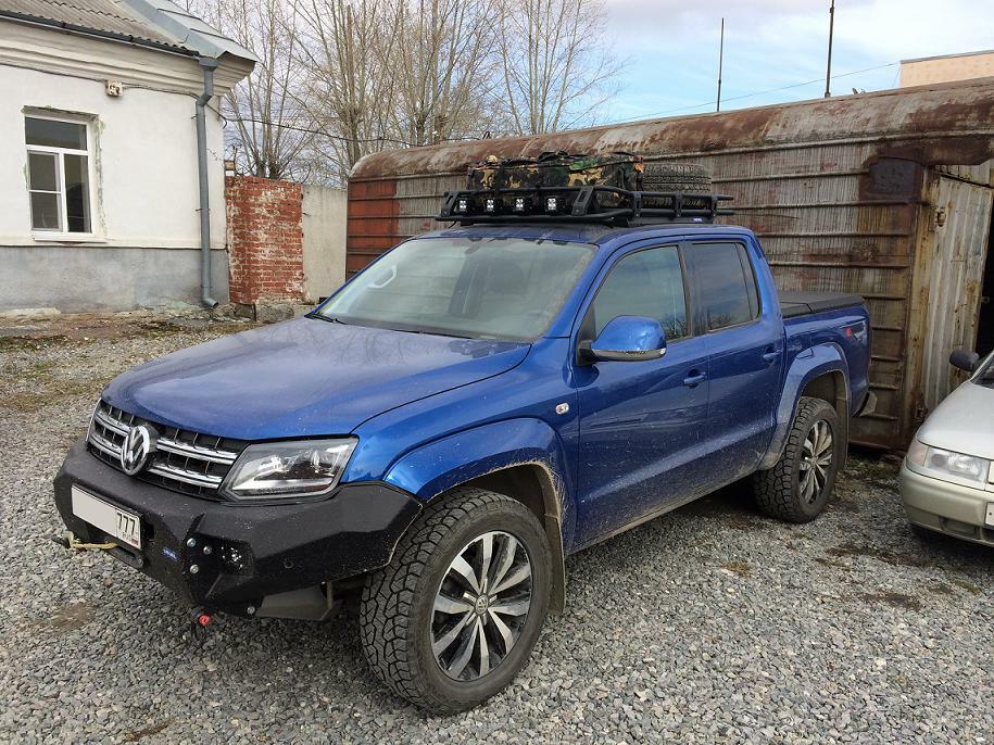 БАМПЕР ПЕРЕДНИЙ СИЛОВОЙ RIVAL ДЛЯ VOLKSWAGEN AMAROK (2010+) ЧЕРНЫЙ АЛЮМИНИЕВЫЙ — изображение 3