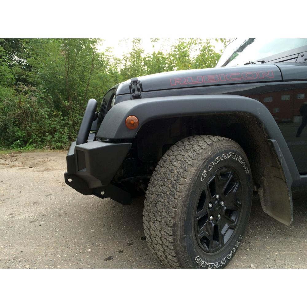 Бампер РИФ силовой передний Jeep Wrangler JK 2007-2018 с доп. фарами и центральной защитной дугой — изображение 5