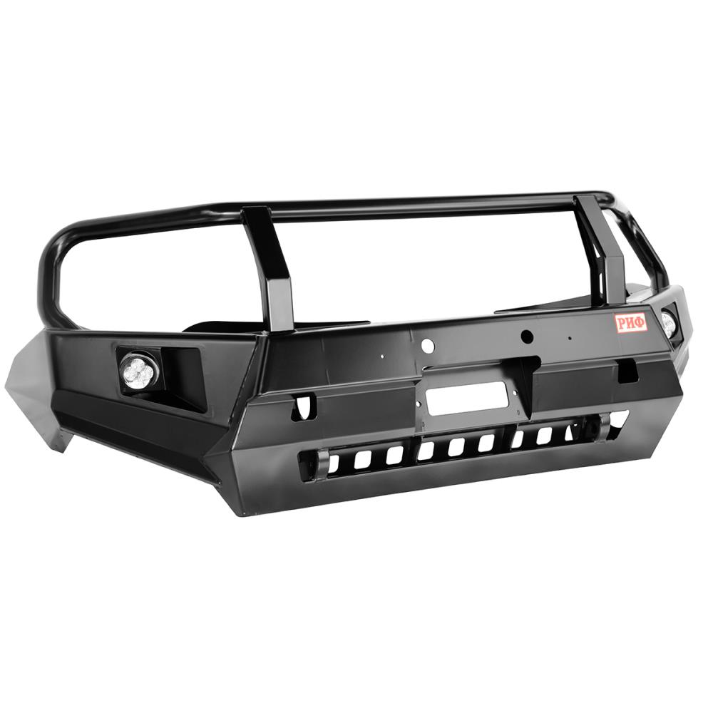Бампер РИФ передний Mitsubishi L200 2015-2019 с доп. фарами, защитной дугой, защитой бачка омывателя — изображение 2