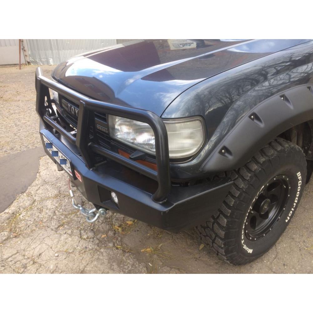 Бампер РИФ силовой передний Toyota Land Cruiser 100 до 2002 с доп. фарами и защитной дугой — изображение 2