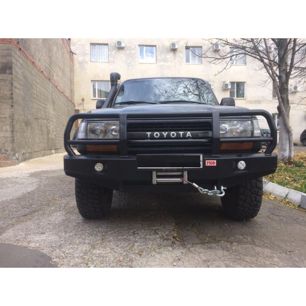 Бампер РИФ силовой передний Toyota Land Cruiser 100 до 2002 с доп. фарами и защитной дугой — изображение 4