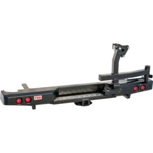Бампер РИФ задний Nissan Navara D40 2005-2014 с квадратом под фаркоп, калиткой, фонарями