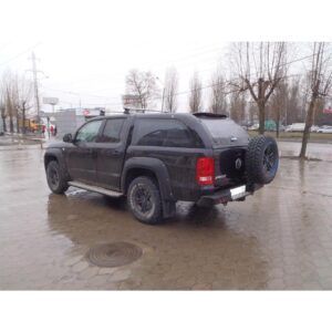 Бампер РИФ силовой задний VW Amarok с квадратом под фаркоп, калиткой и фонарями