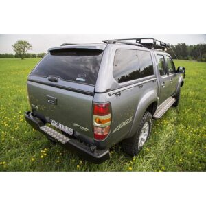 Бампер РИФ задний Mazda B2500/BT50, Ford Ranger T5 2006-2010 с квадратом под фаркоп
