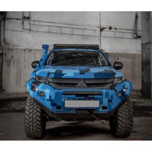 Бампер силовой передний STC Mitsubishi L200 2019+ c защитной дугой и противотуманными фарами