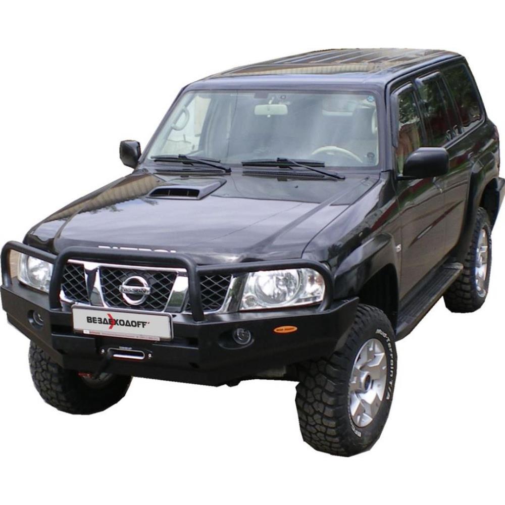 Бампер силовой передний Nissan Patrol Y61 с кенгурином — изображение 2