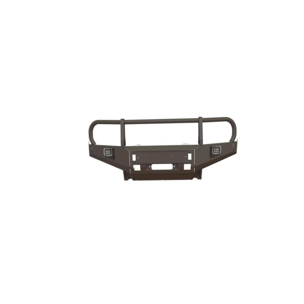 Бампер силовой передний STC Mitsubishi Pajero Sport/L200 2008-2015 c защитой фар и противотуманными фарами — изображение 2