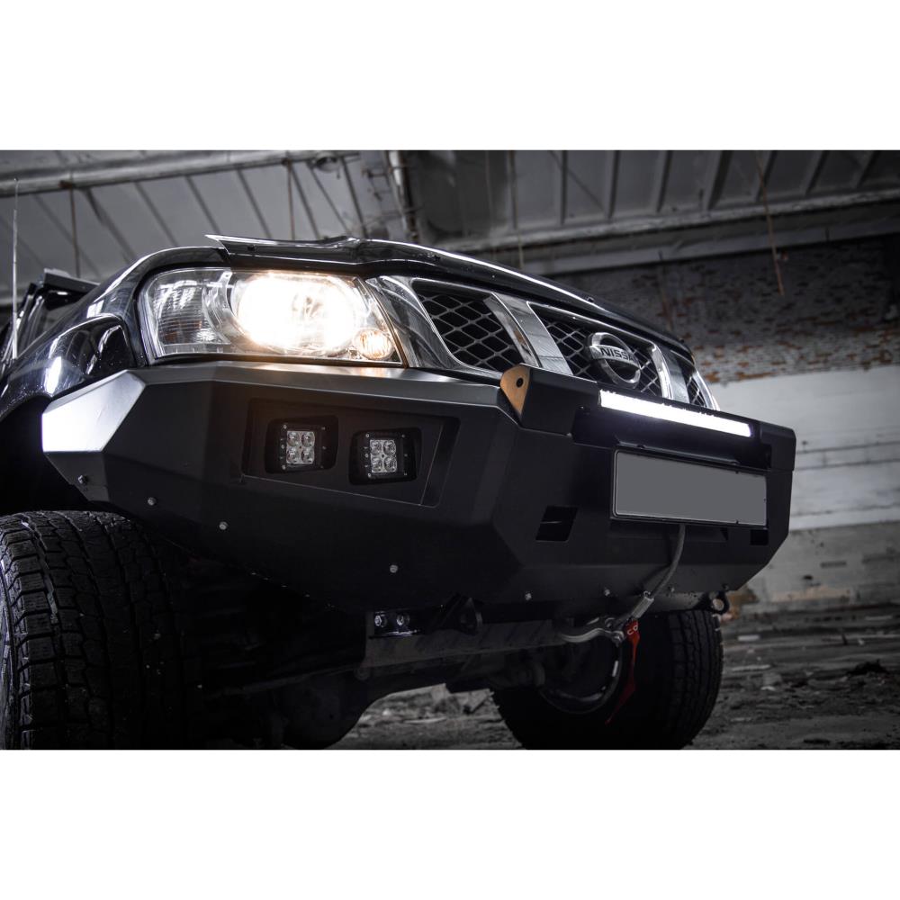 Бампер силовой передний STC Nissan Patrol Y61 2004+ с защитной дугой и противотуманными фарами — изображение 5