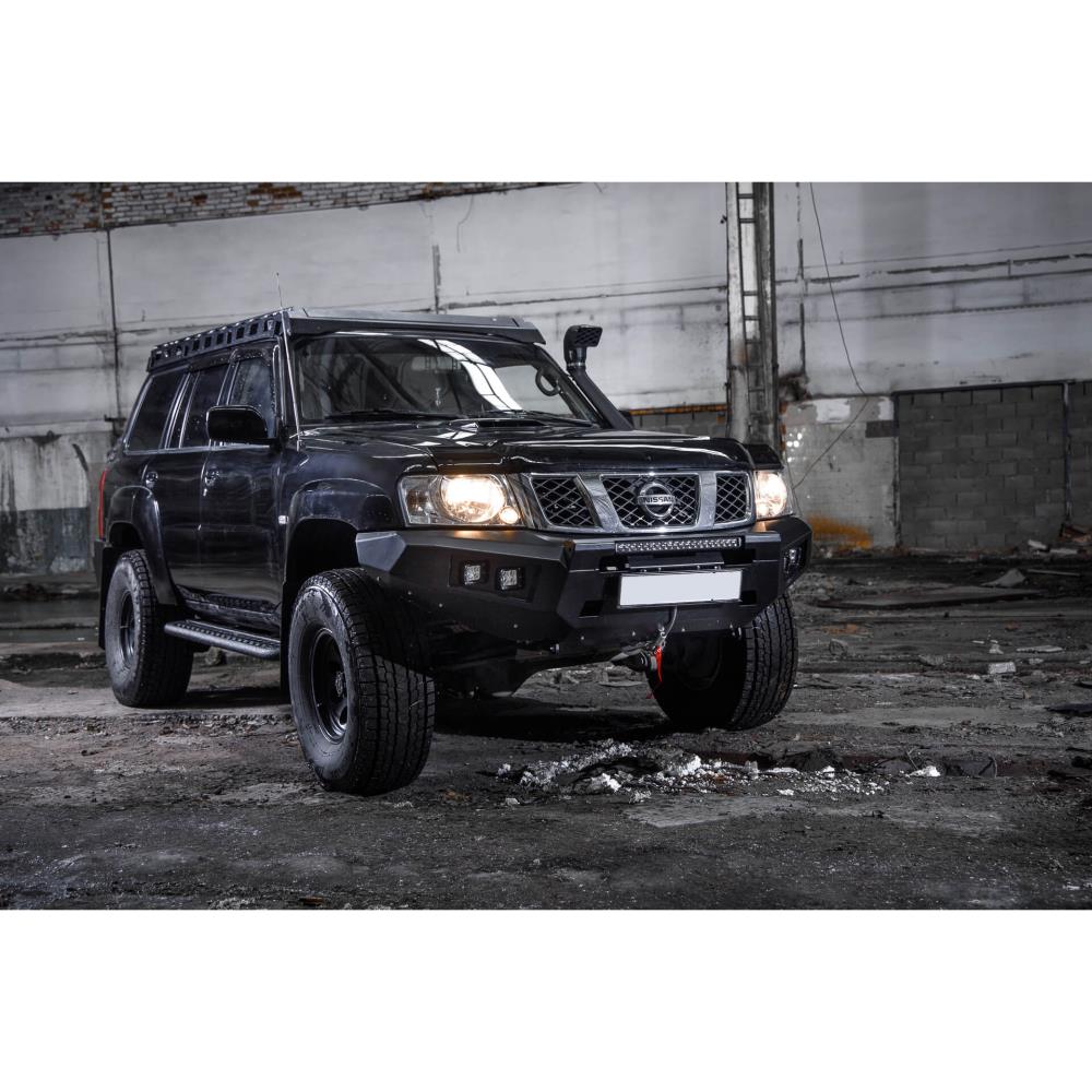 Бампер силовой передний STC Nissan Patrol Y61 2004+ с защитной дугой и противотуманными фарами — изображение 6