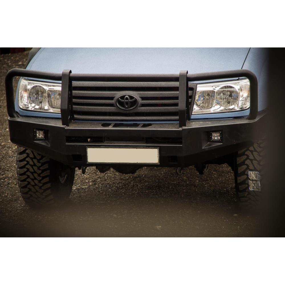 Бампер силовой передний STC Toyota Land Cruiser 100 с защитой фар и противотуманными фарами — изображение 2