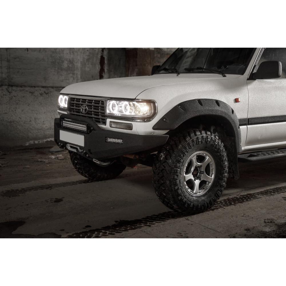 Бампер силовой передний STC Toyota Land Cruiser 80 с защитной дугой и фарами водительского света — изображение 4