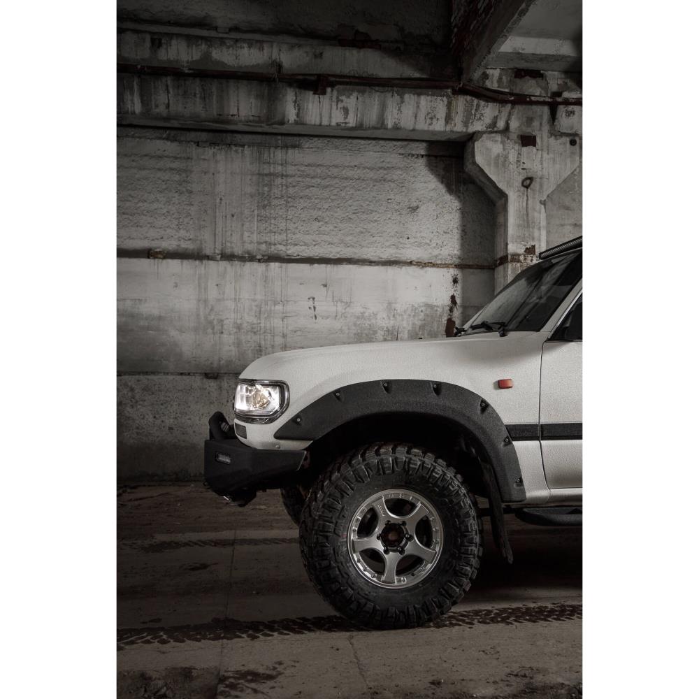 Бампер силовой передний STC Toyota Land Cruiser 80 с защитной дугой и противотуманными фарами — изображение 4