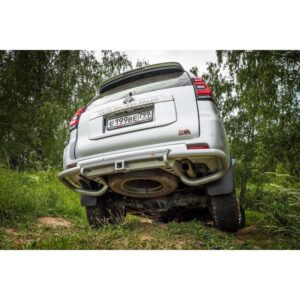 Бампер РИФ силовой задний Toyota Land Cruiser Prado 150 c квадратом под фаркоп