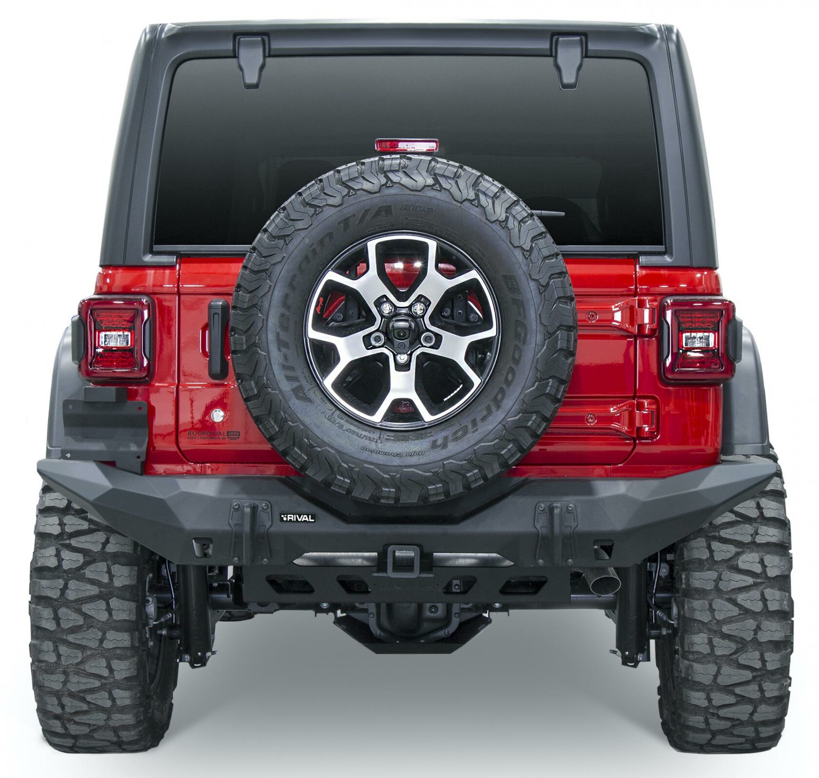 БАМПЕР СИЛОВОЙ ЗАДНИЙ RIVAL АЛЮМИНИЕВЫЙ ДЛЯ JEEP WRANGLER JL, ДЛИННЫЙ