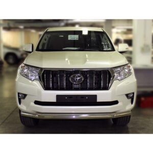 Дуга передняя по низу бампера радиусная одинарная d76 с подгибами Toyota Land Cruiser Prado 150 2017-н.в