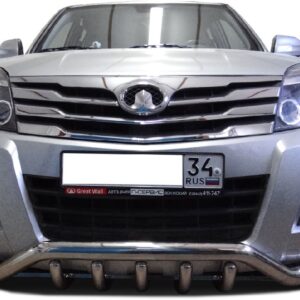 Защита переднего бампера "волна" + "акула" Great Wall Hover 3 2009