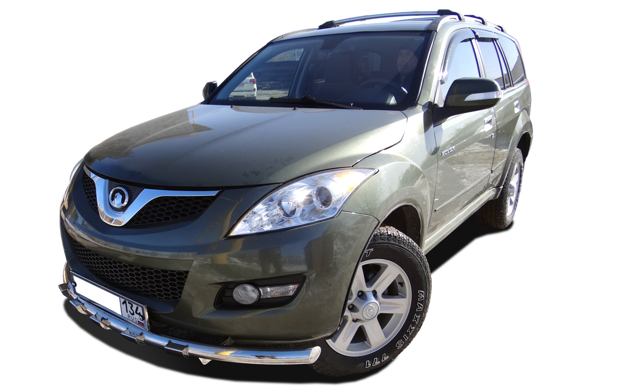 Защита переднего бампера радиус c зубьями Great Wall Hover 5 2010