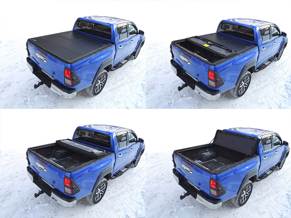 Крышка HAL 4-х секционная STANDART HILUX 2015+ Араб. версия, штат. защ. стекла, вкладыш — изображение 3