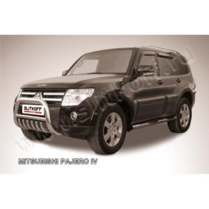 Кенгурятник d76 низкий с защитой картера Mitsubishi Pajero IV