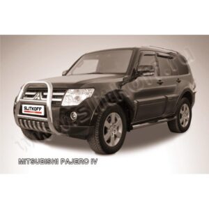 Кенгурятник d76 высокий с защитой картера Mitsubishi Pajero IV