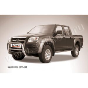 Кенгурятник низкий d57 из нержавеющей стали Mazda BT-50