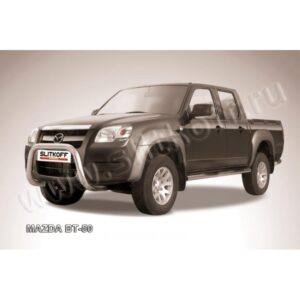 Кенгурятник низкий d76 "мини" из нержавеющей стали Mazda BT-50