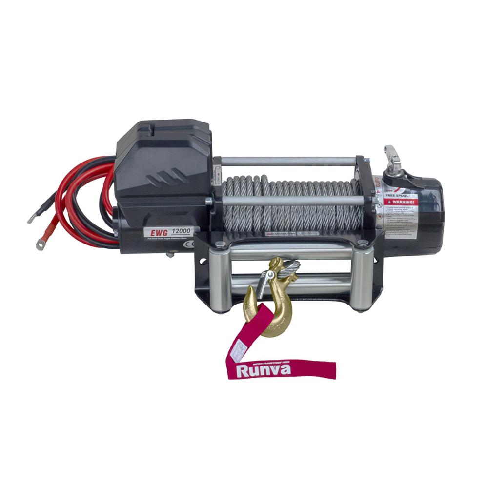Лебёдка электрическая 12V Magnum 12000 lbs 5443 кг (стальной трос) (EWD12000F)