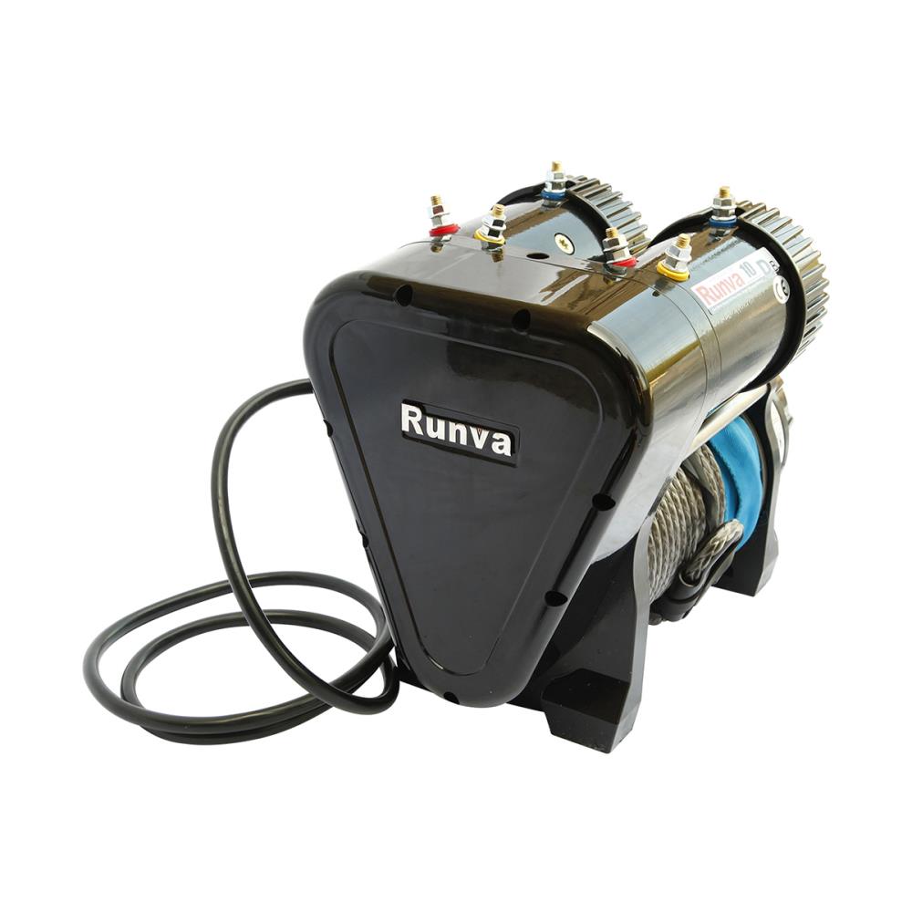 Лебёдка электрическая 12V Runva 10000 lbs 4500 кг двухмоторная (синтетический трос) — изображение 4