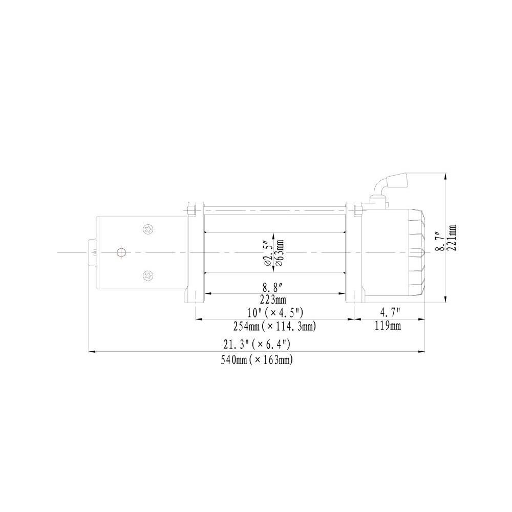 Лебёдка электрическая 12V Runva 9500 lbs 4350 кг — изображение 2