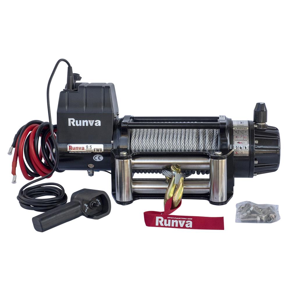 Лебёдка электрическая 12V Runva 9500 lbs 4350 кг влагозащищенная, стальной трос — изображение 6