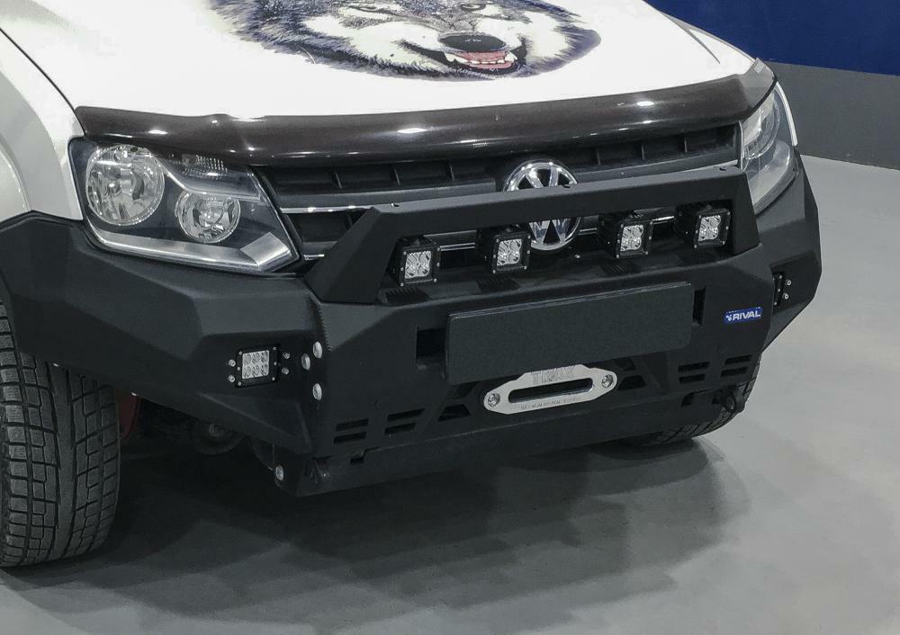 БАМПЕР ПЕРЕДНИЙ СИЛОВОЙ RIVAL ДЛЯ VOLKSWAGEN AMAROK (2010+) ЧЕРНЫЙ АЛЮМИНИЕВЫЙ — изображение 5