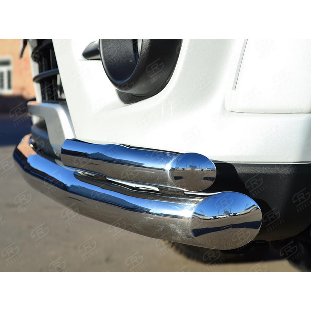 Mitsubishi Pajero Sport 2013-2015 Защита переднего бампера d63 (секции) d42 (уголки) — изображение 4