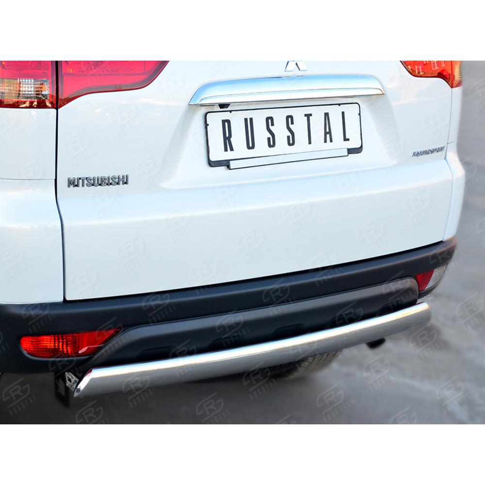 Mitsubishi Pajero Sport 2013-2015 Защита заднего бампера 75х42 (дуга) — изображение 2