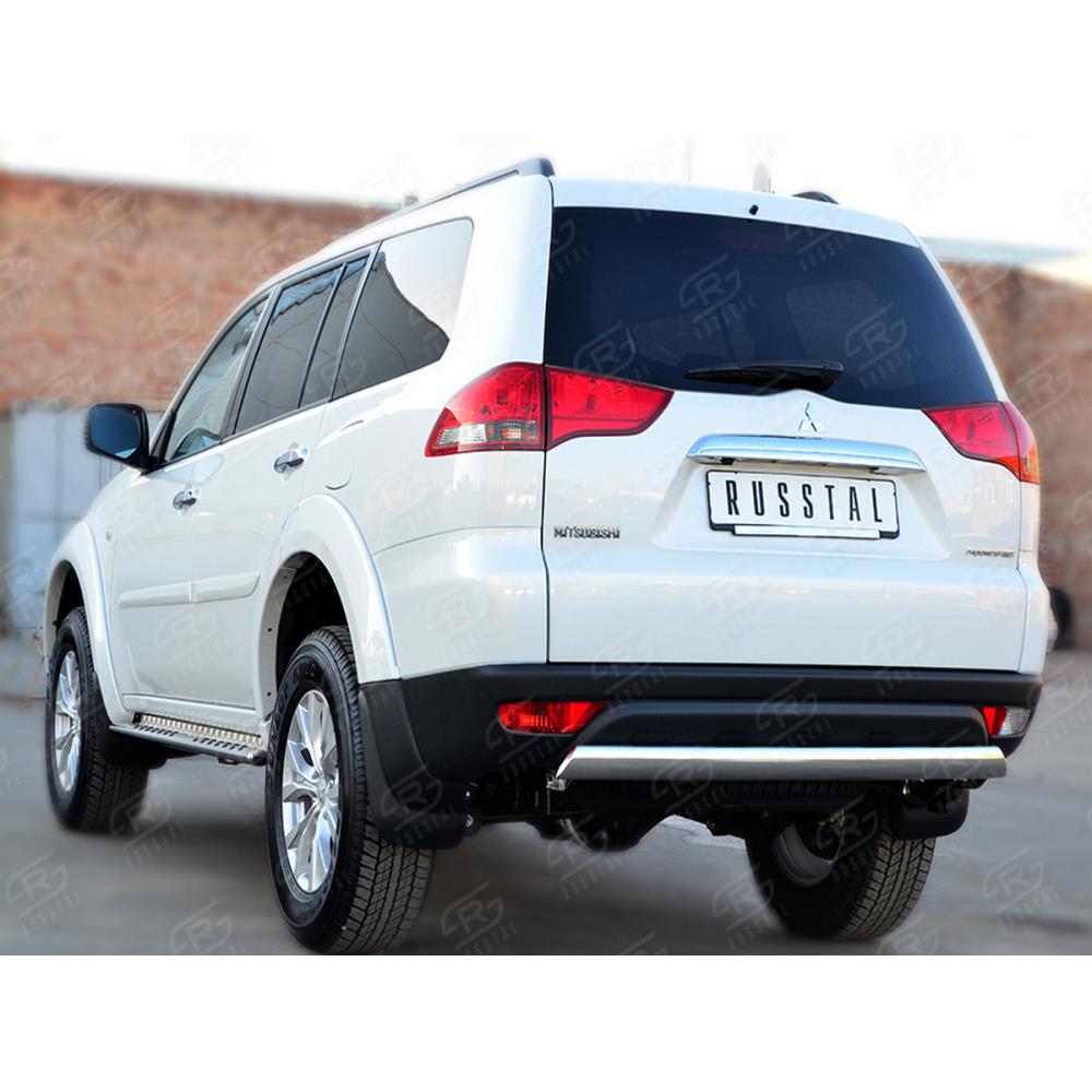 Mitsubishi Pajero Sport 2013-2015 Защита заднего бампера 75х42 (дуга) — изображение 3