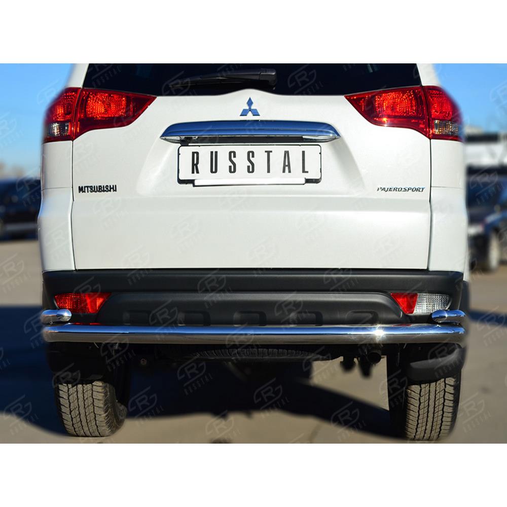 Mitsubishi Pajero Sport 2013-2015 Защита заднего бампера d63 (волна) d42 (уголки) — изображение 4
