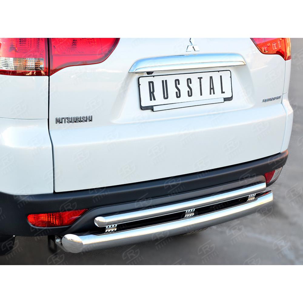 Mitsubishi Pajero Sport 2013-2015 Защита заднего бампера d76 (дуга) d42 (дуга)