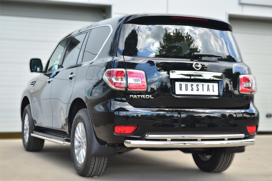 Защита заднего бампера d76 (дуга) d42 (дуга) NISSAN PATROL 2014-2016 — изображение 4