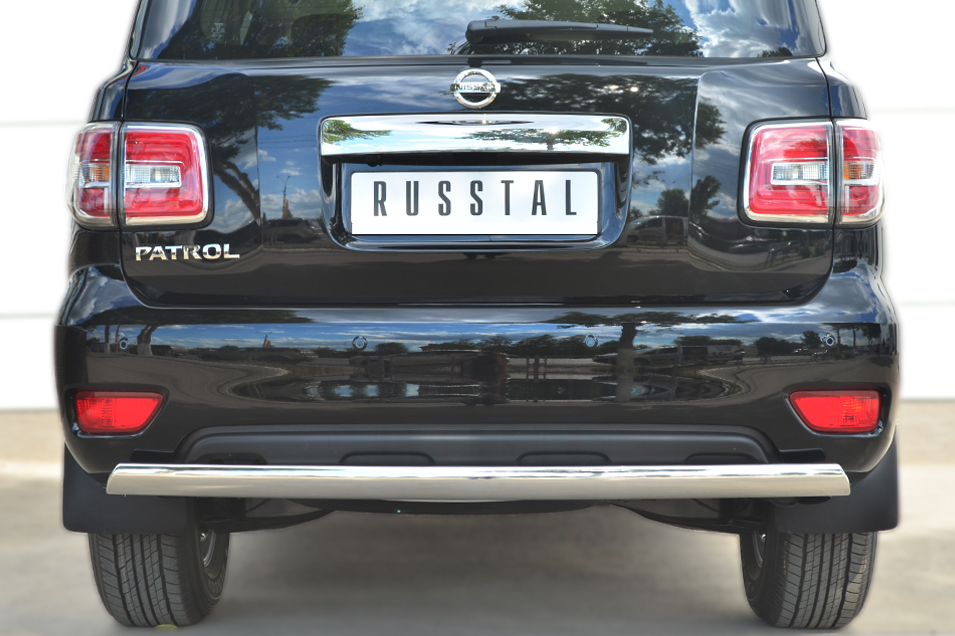 Защита заднего бампера d75х42 (дуга) NISSAN PATROL 2014-2016