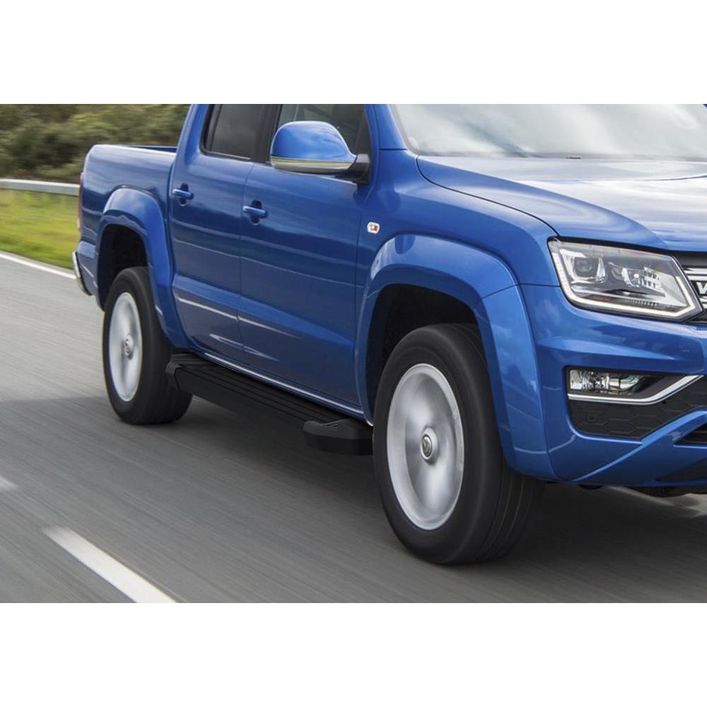 Порог-площадка "Black" F193ALB + комплект крепежа, RIVAL, Volkswagen Amarok 2016-