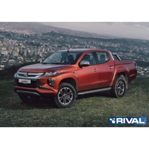 Порог-площадка "Premium" A193ALP + комплект крепежа, RIVAL, Mitsubishi L200 2006-н.в.